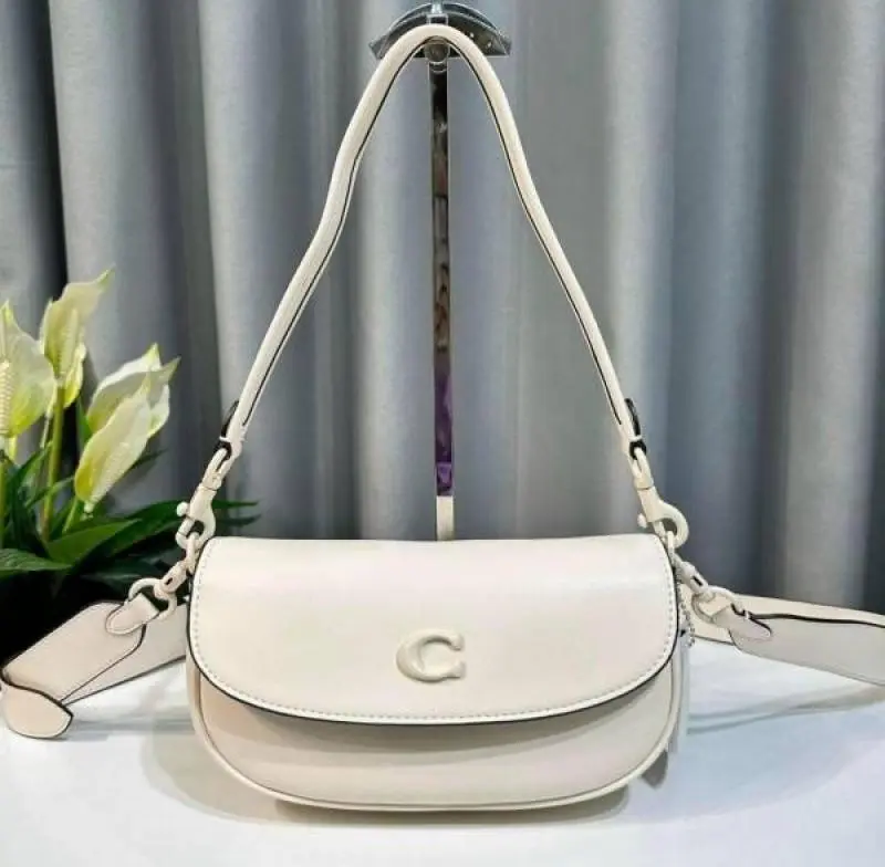 Coach1005 Emmy Saddle Premium Crossbody Shoulder Bag With OG Double Box & Dust Bag (White - 1005) - Image 2