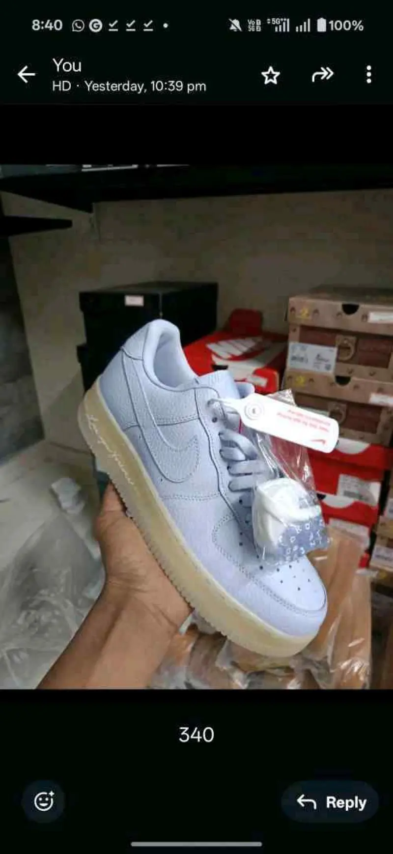 Nike AirForce nocta 1 Low SP Palest Purple Cobalt Tint Silver 340 - Image 4