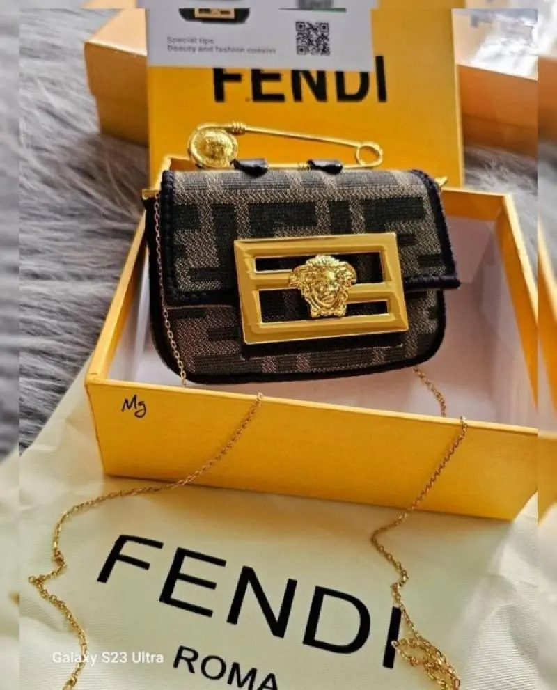 Fendi Fendace Nano Baguette Limited Edition Bag With OG Box & Dust Bag (Brown-640) - Image 3