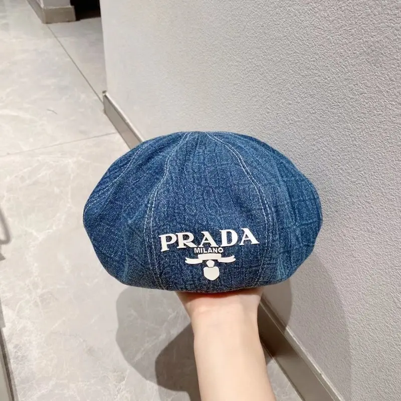 Prada Premium Denim Hat With Brand Polly Bag - Image 2