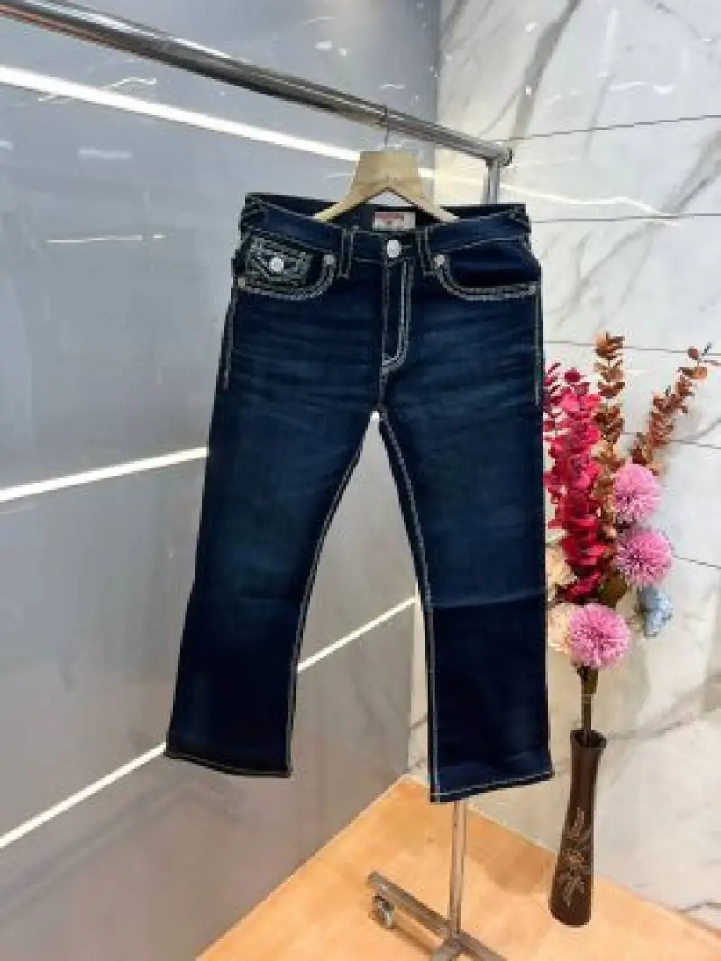 True Religion Green shade Bootcut Premium Imported Stretchable Lycra Fabric Denim with Back Pocket Embroidered Design 3953 - Image 5