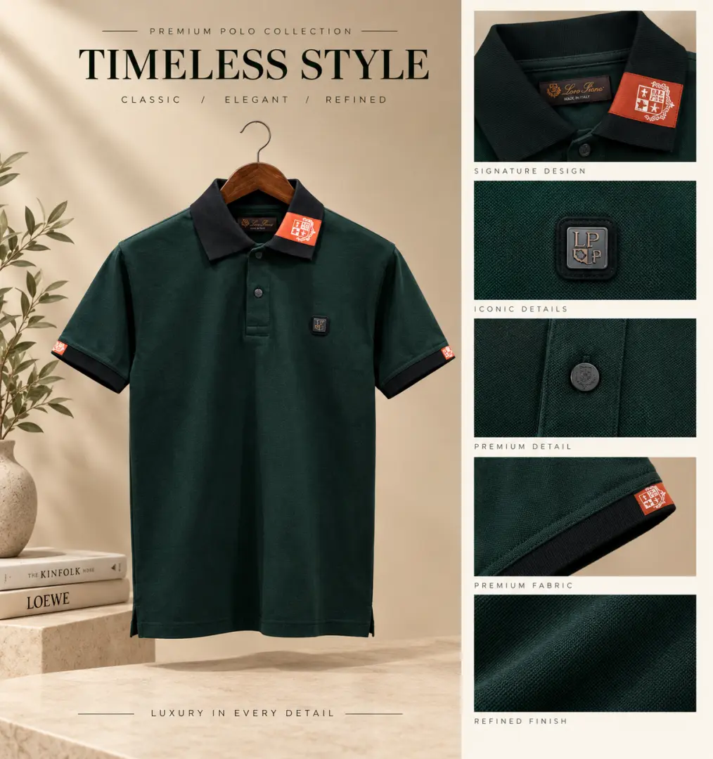 Loro piana bottle green imported luxury box pack Polo tshirt