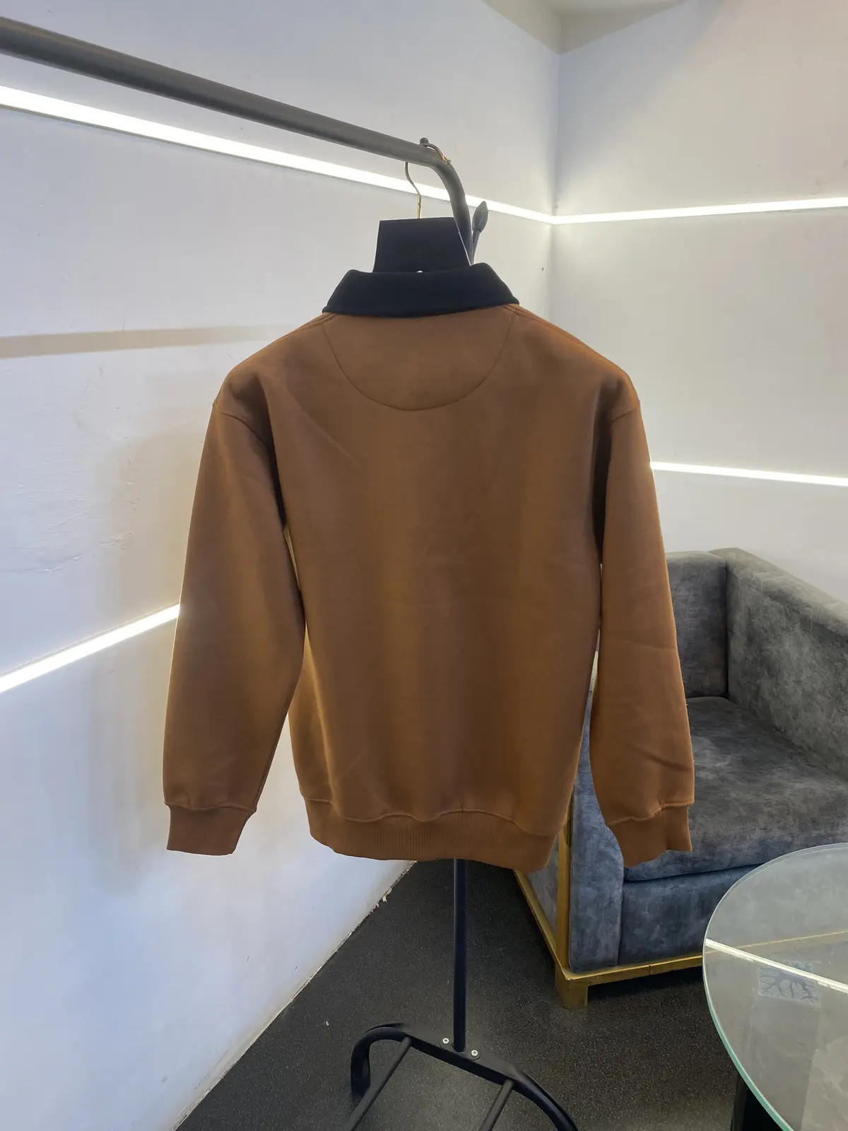 Lacoste paris collar fleece imported sweatshirt brown - Image 3
