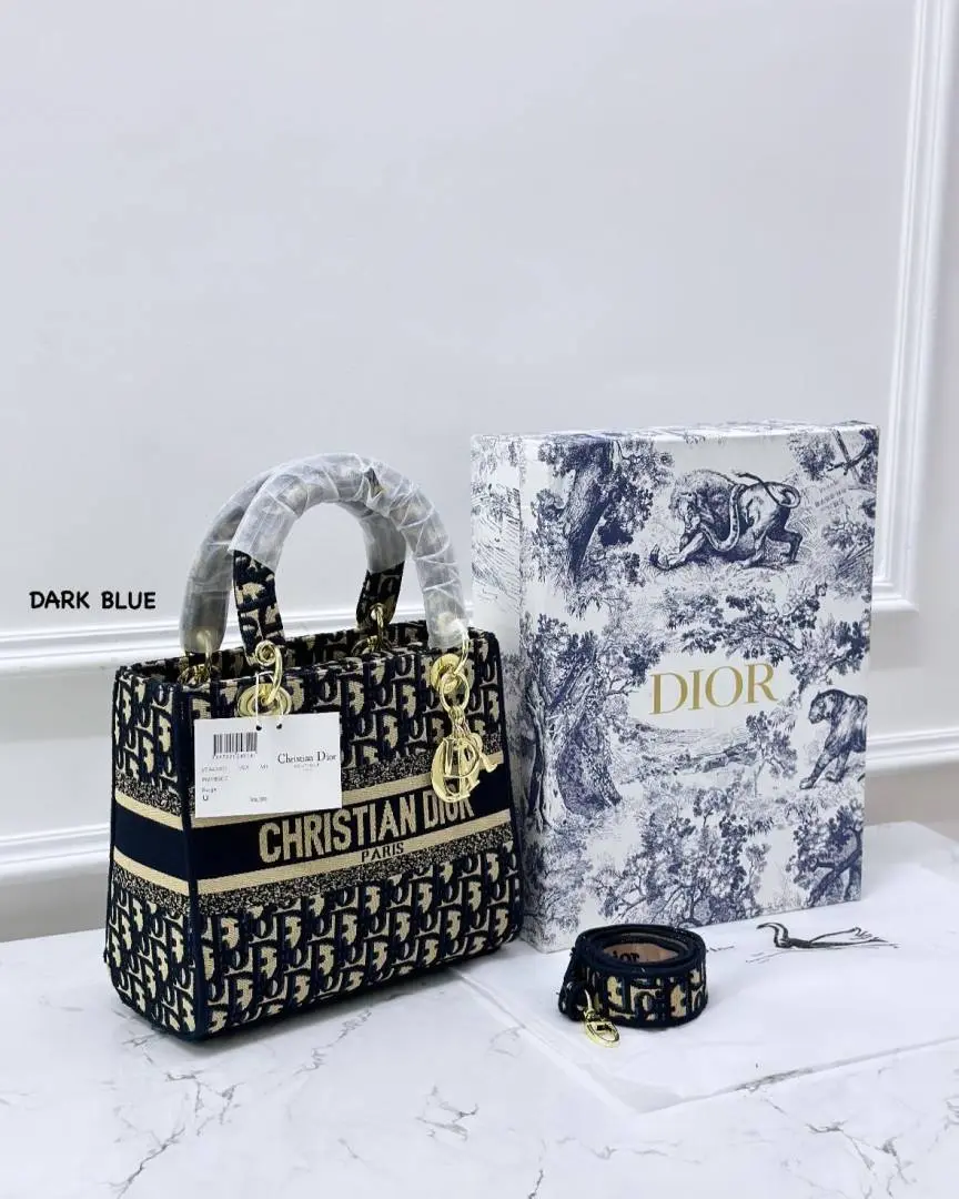 Dior Lady Dlite Blue 8825 Handbag With OriginalBox & DustCover
