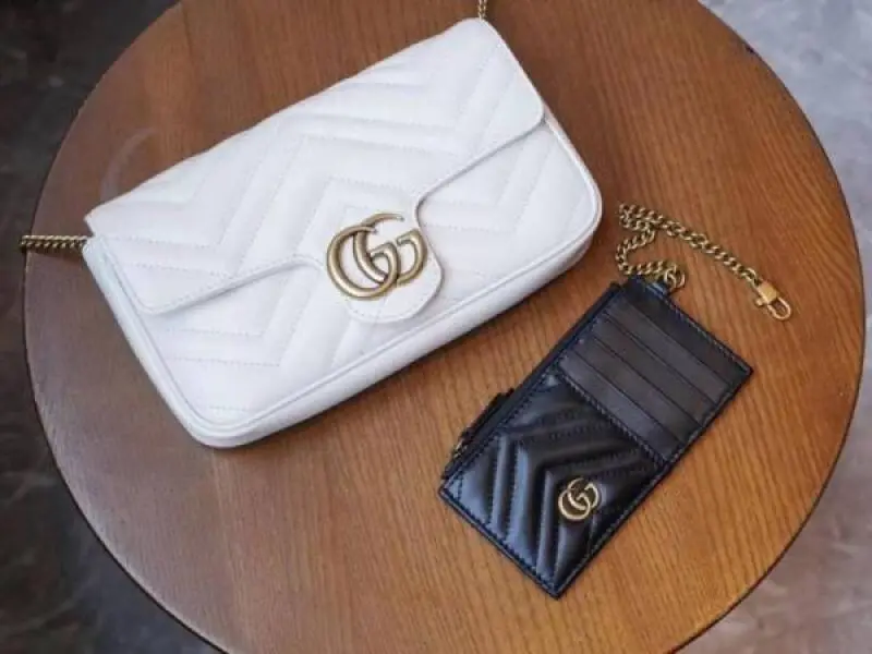 Gucci GG Marmont With Pouch Premium Shoulder Bag With OG Box & Premium Dust Bag & Carry Bag (White-878) - Image 6