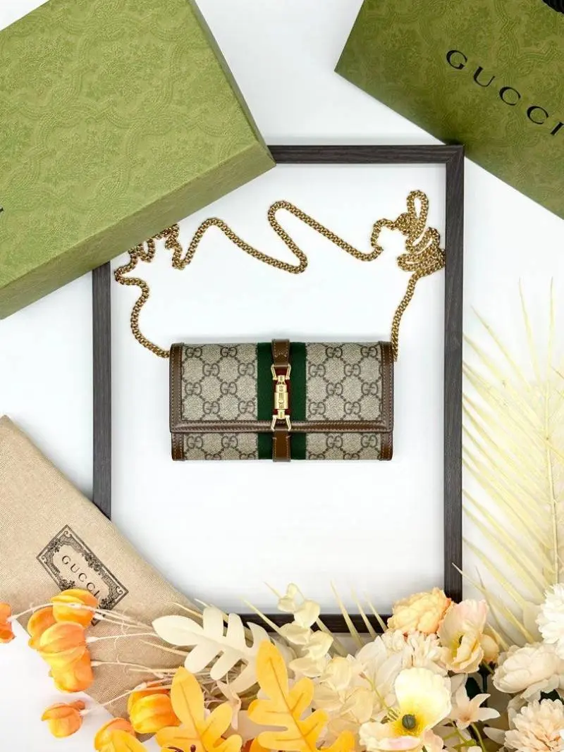 Gucci 76 Jackie ChainWallet Clutch With OriginalBox DustCover - Image 5