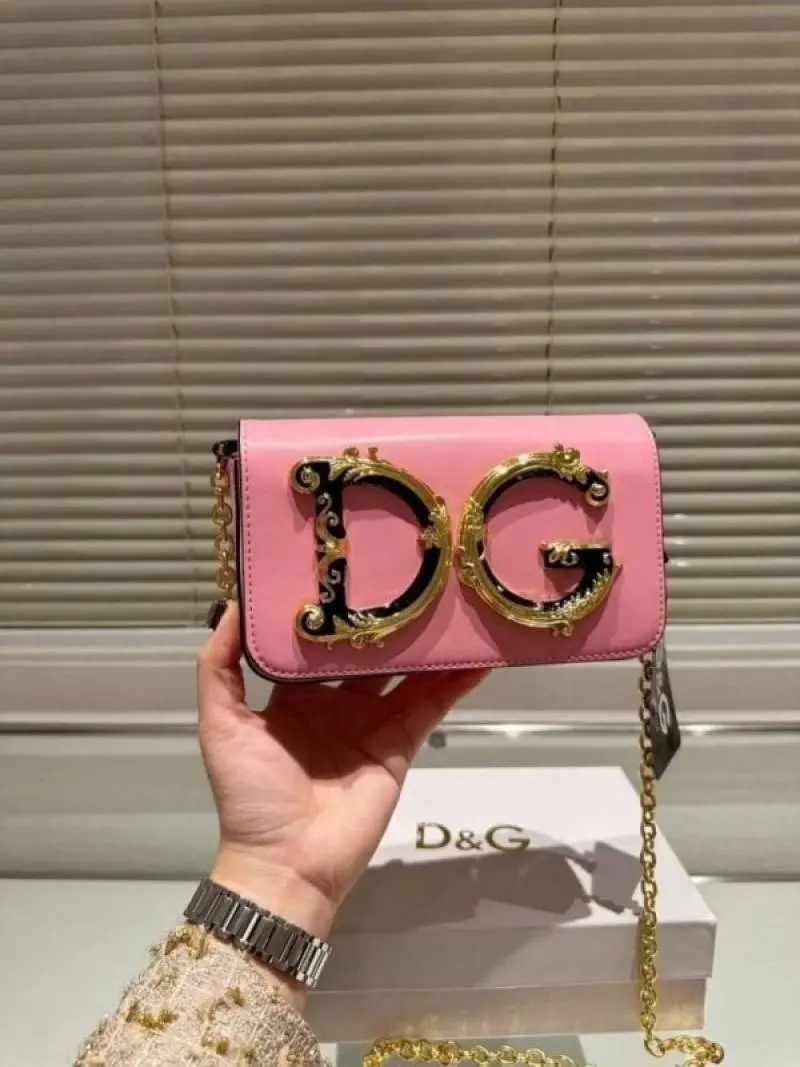 Dolce Gabana D&G Nappa Leather Shoulder Bag WIth OG Box & Dust Bag (Pink-990)
