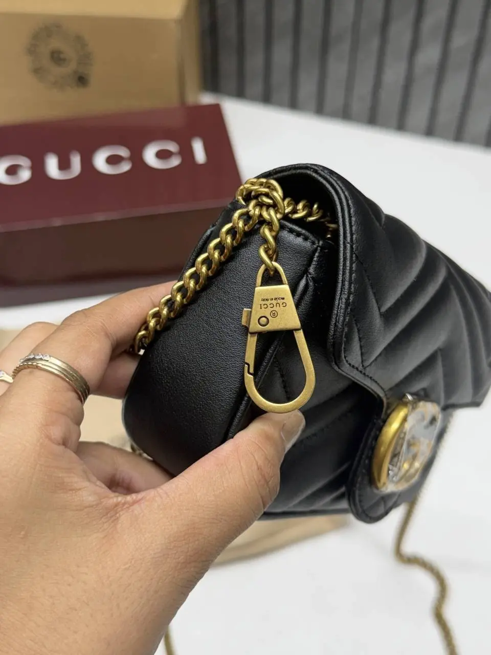 Gucci GG Mini Marmont White Highend Quality With DoubleBoxPacking - Image 4