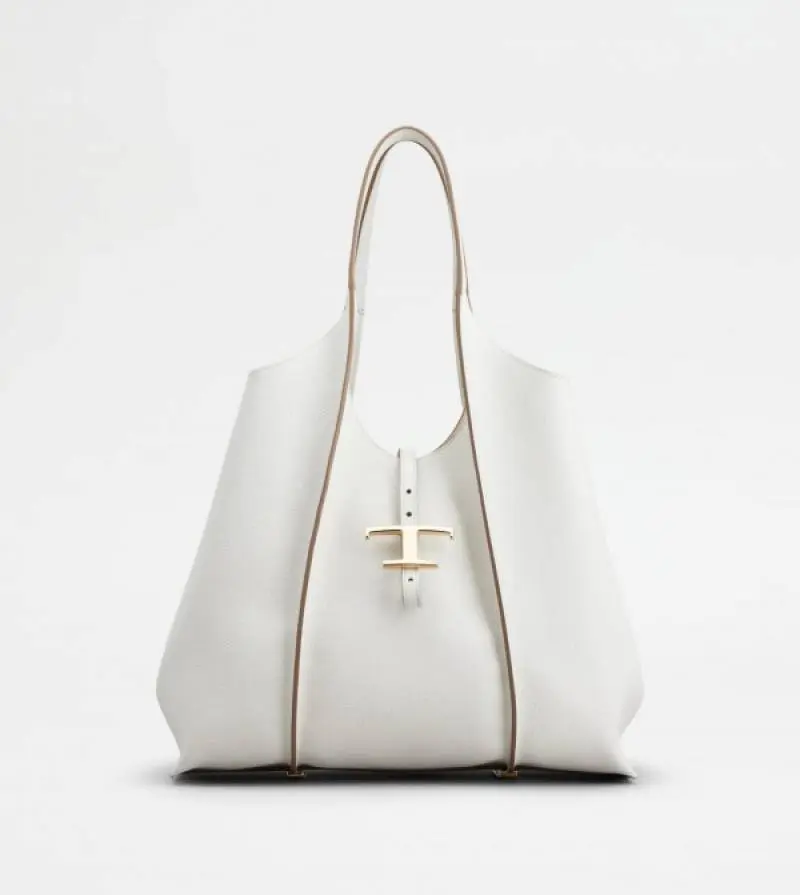 Todds T Timeless Premium Quality Leather Bag With Extra Pouch & OG Magnetic Box With Dust Bag (White - 445) - Image 4