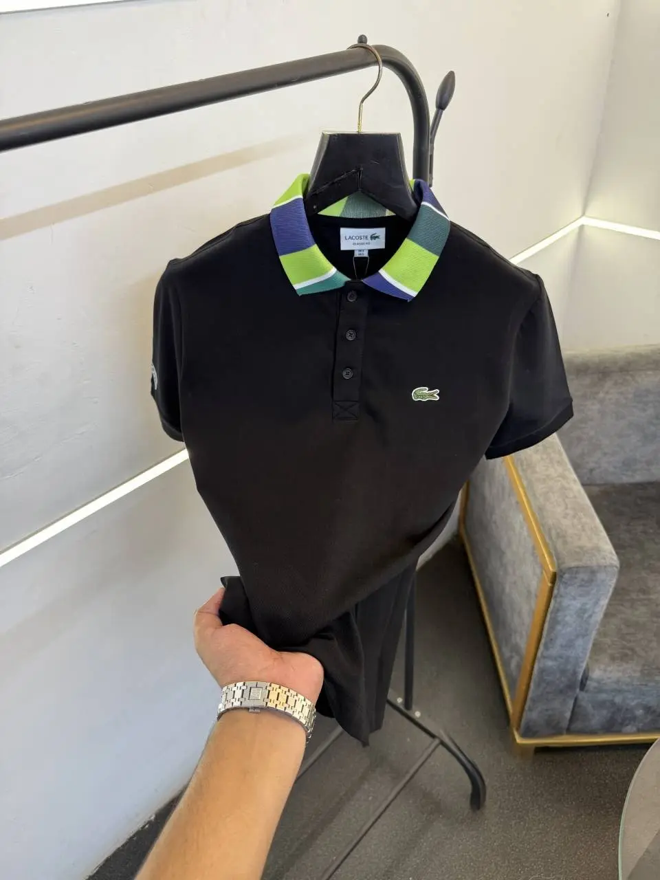 Lacoste imported matty cotton polo tshirt black - Image 2