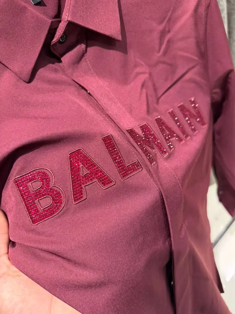 Balmain imported store article diamond china shirt - Image 2