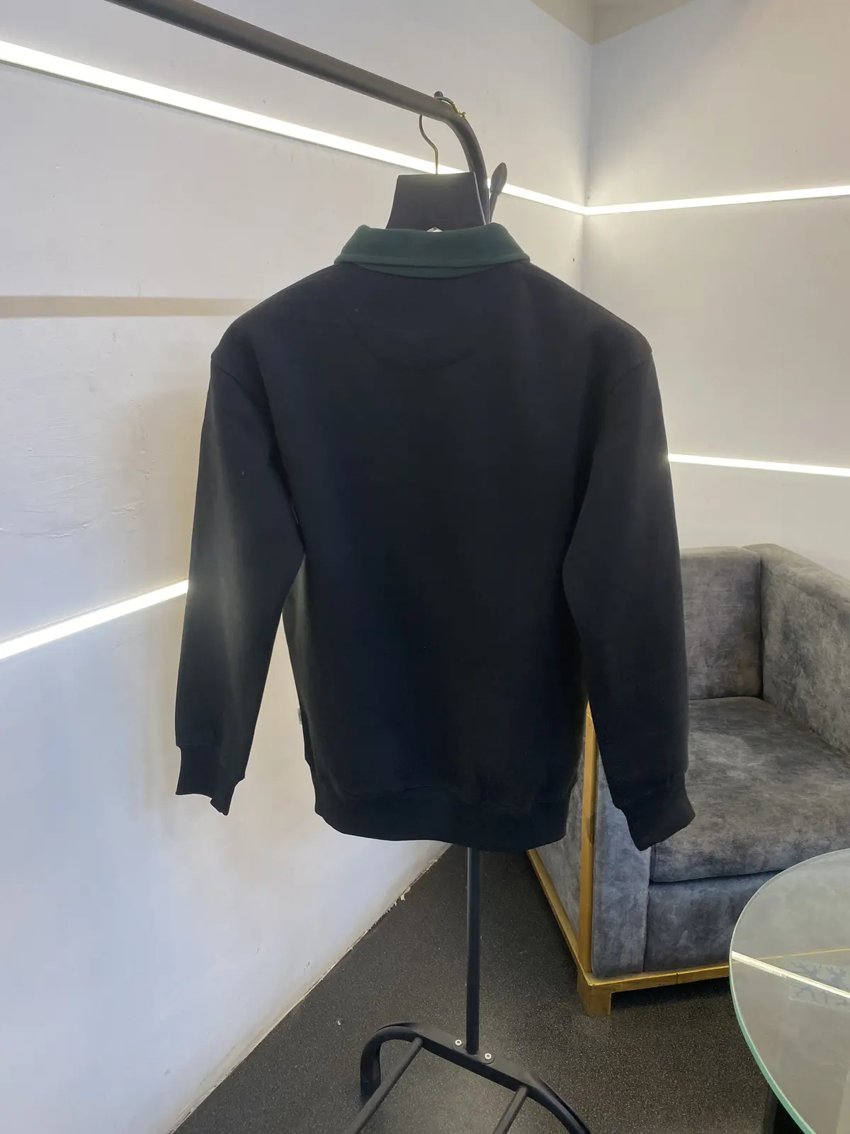 Lacoste paris collar fleece imported sweatshirt black - Image 3