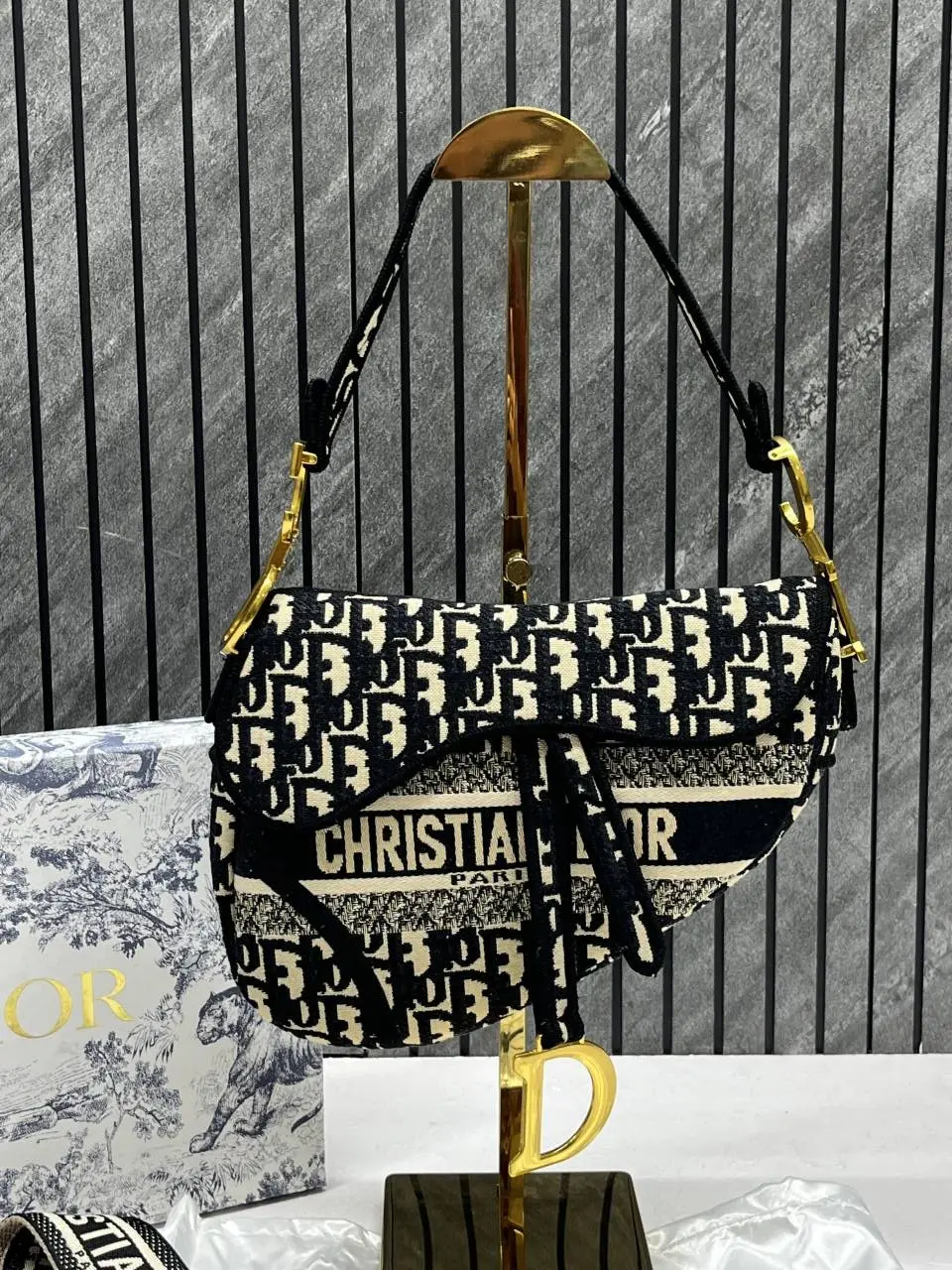 Dior Saddle Oblique Black Monogram With OriginalBox - Image 4
