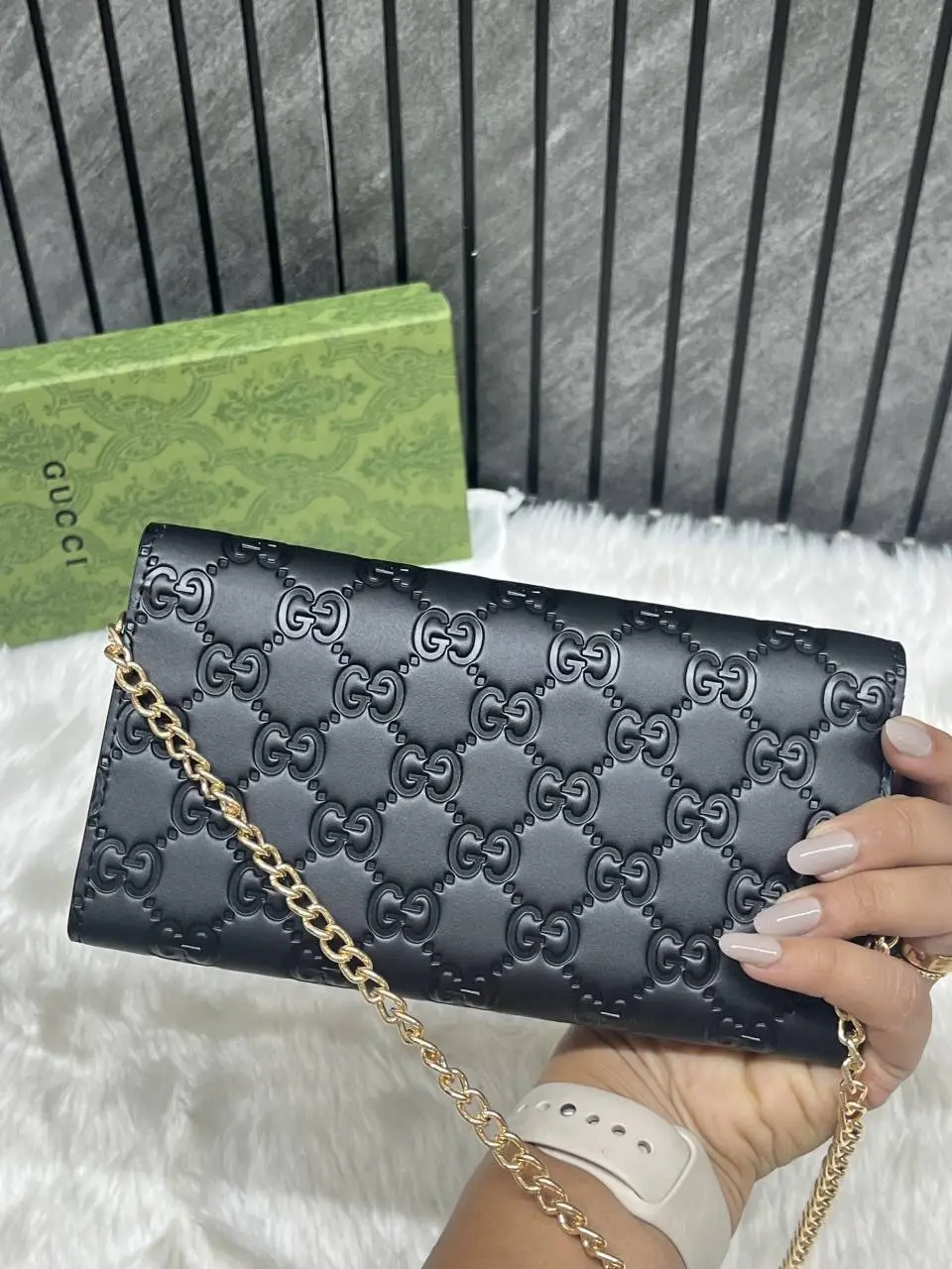 Gucci 75 Padlock Chainwallet With OriginalBox DustCover - Image 5