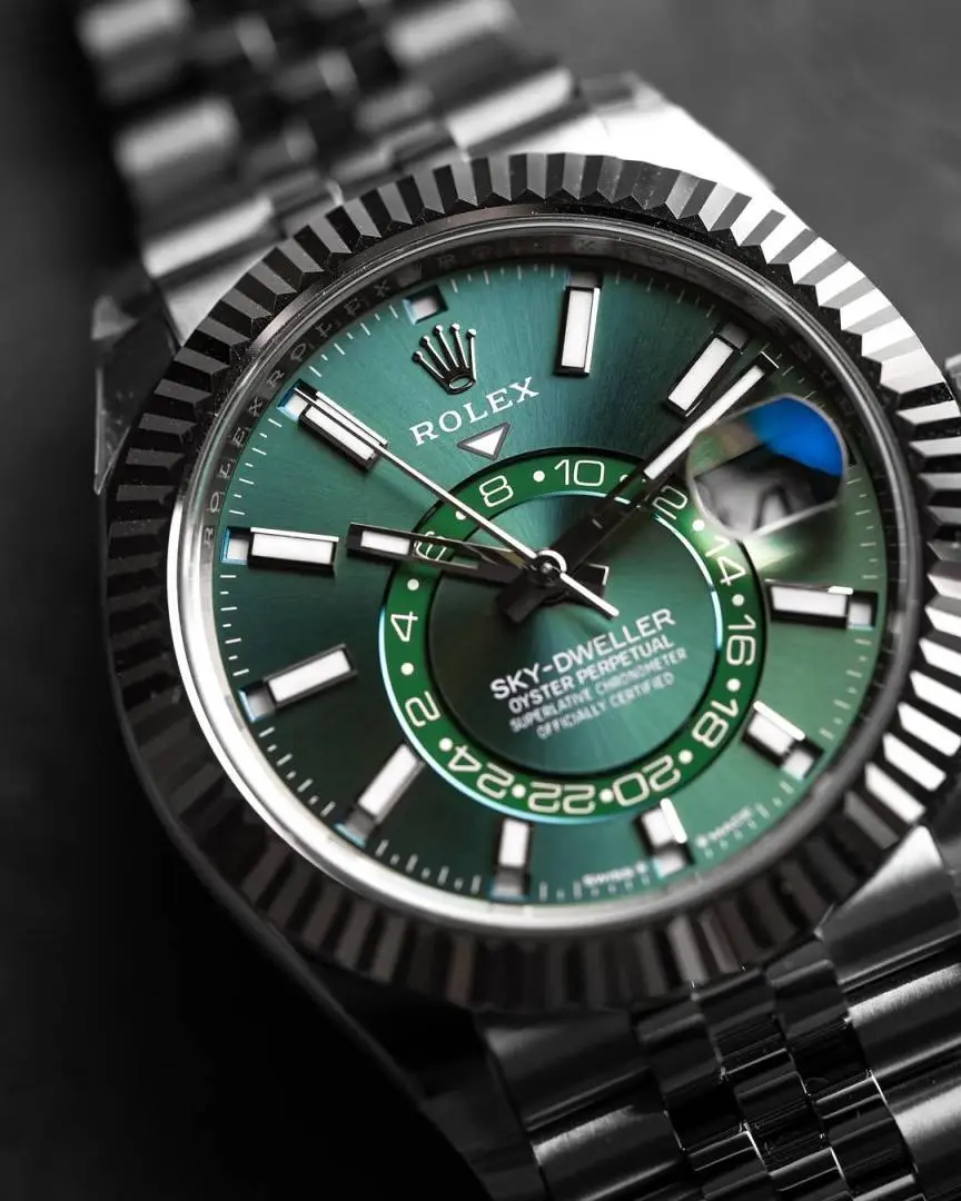 Rolex Oyster Perpetual Sky Dweller Silver-Green - Image 7