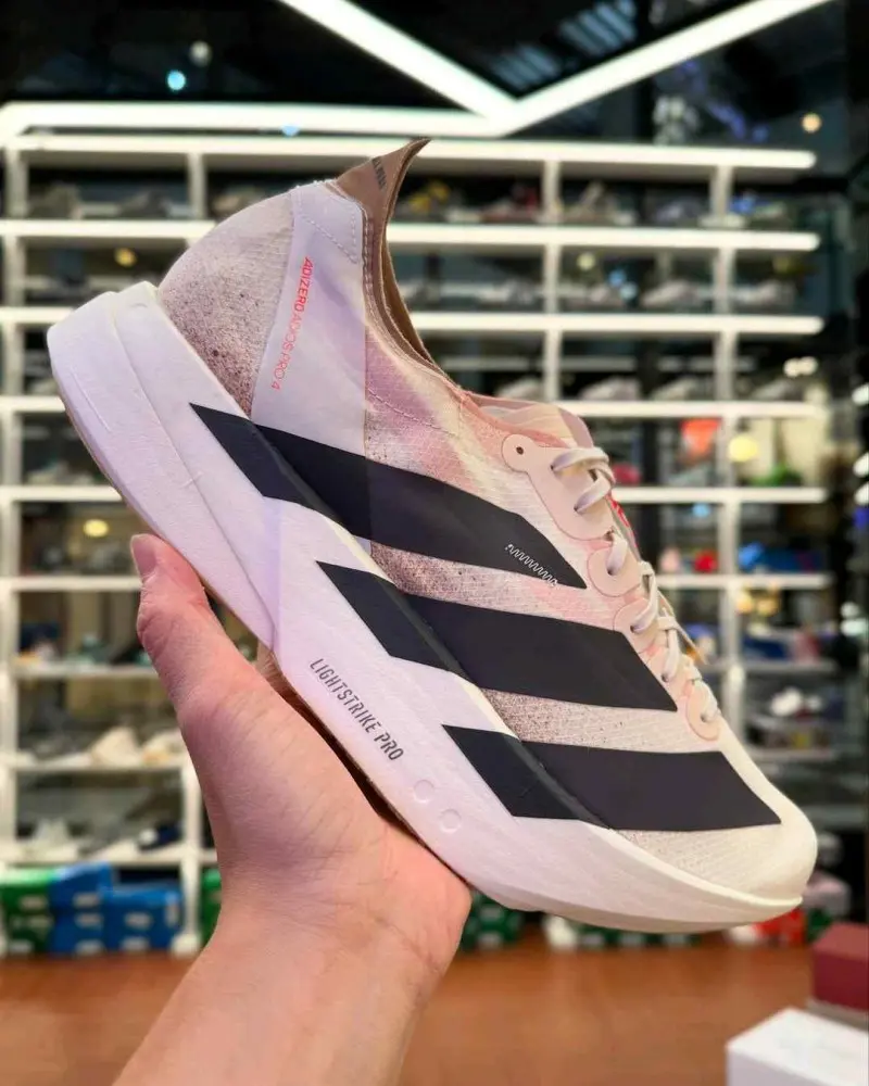 Adidas Adizero Adios Pro 4 Chalk White Grey Strata 911 - Image 3
