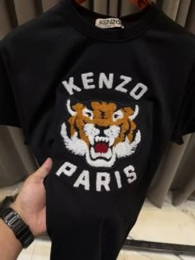 Kenzo Paris Blackish Premium Embossed Print Tshirt - Image 3
