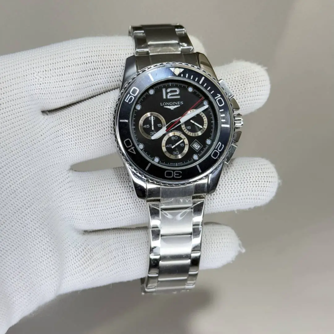 longinezs cronograph Silver Black