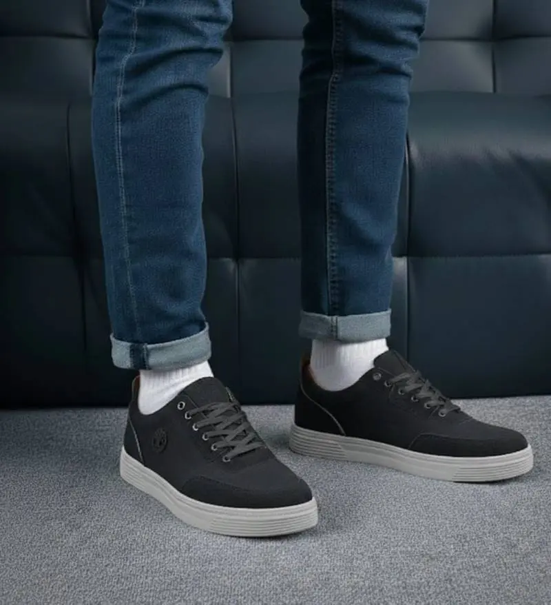 TIMBERLAND LOW BLACK GREY CASUAL SNEAKER WITH SUEDE - Image 5