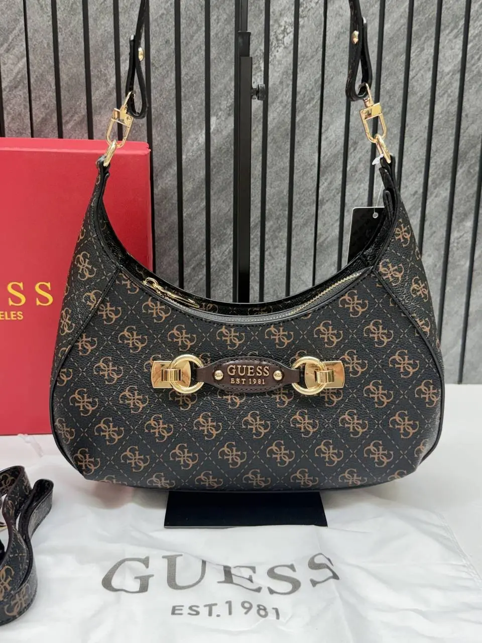 Guess Hobo Shoulder Bag With Original Box & DustCover - Image 4