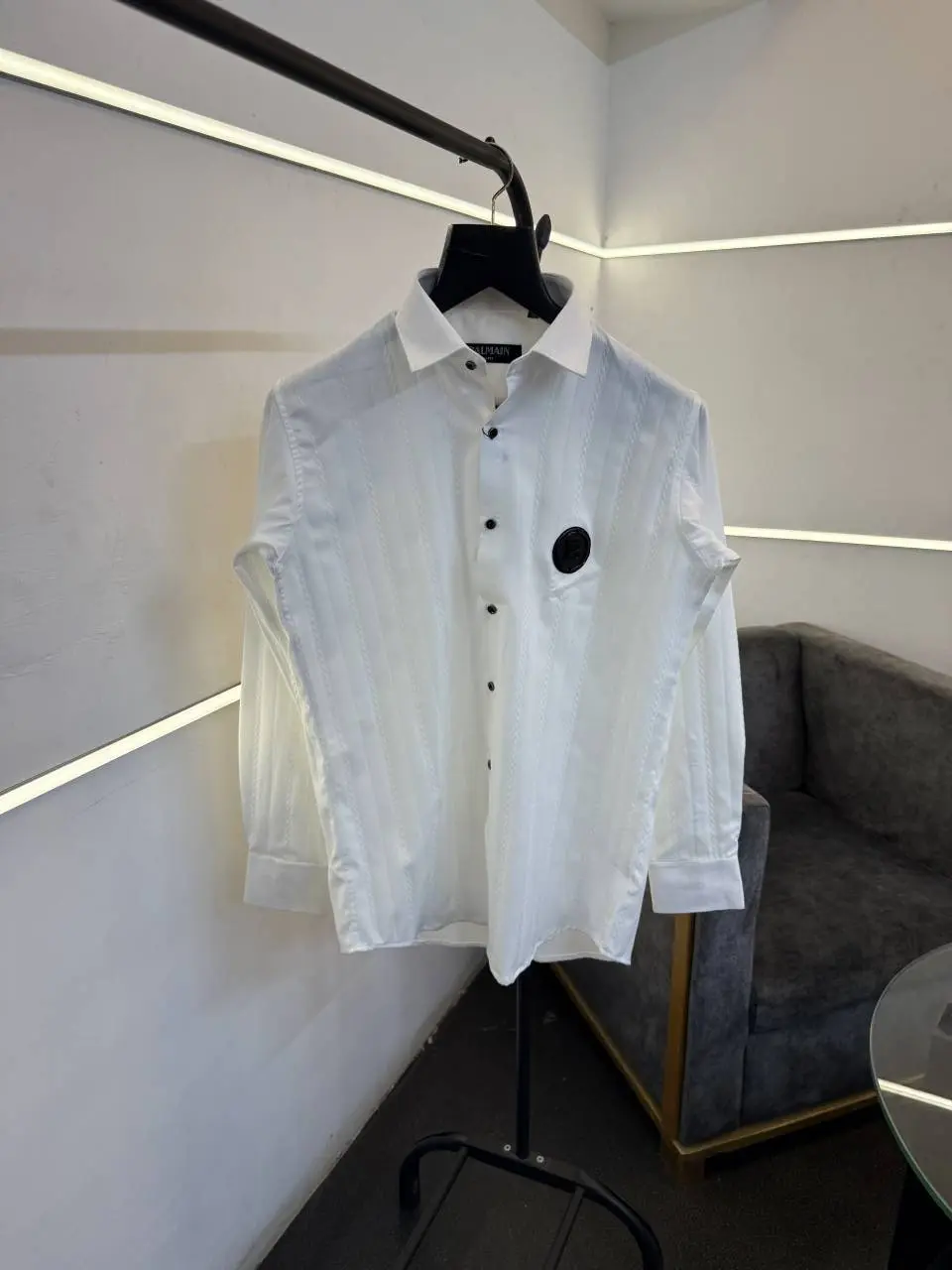 Balmain knitted design high quality imported shirt proper box packing white