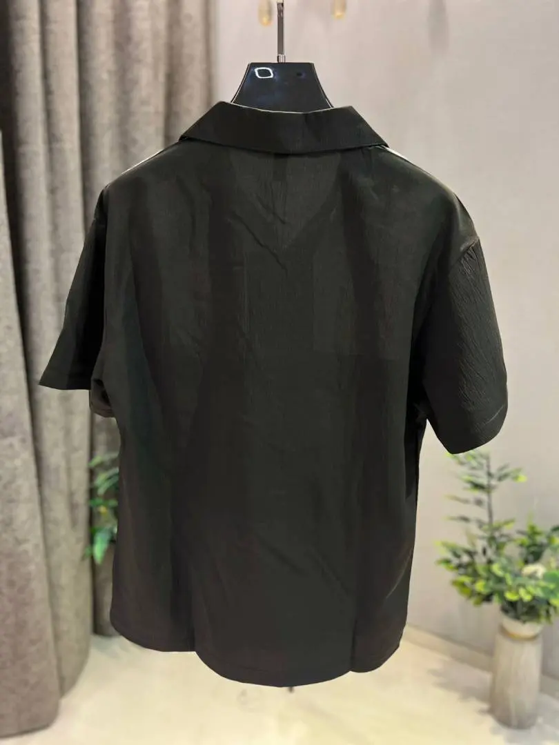 KOREAN IMPORTED HIGH DEMAND ARTICLE POLO T-SHIRT BLACK WHITE - Image 4