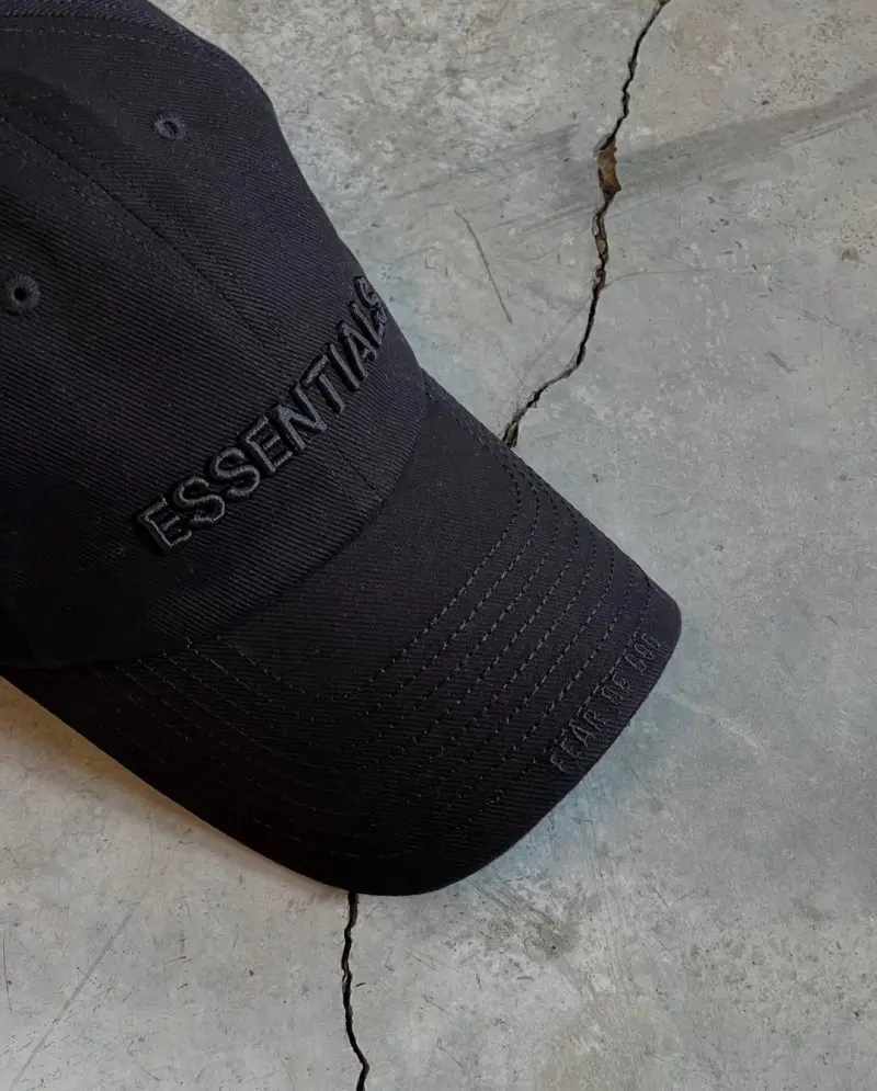 Essential Fear Of God Front Logo All Black Premium Unisex Cap (With Box) - Image 2