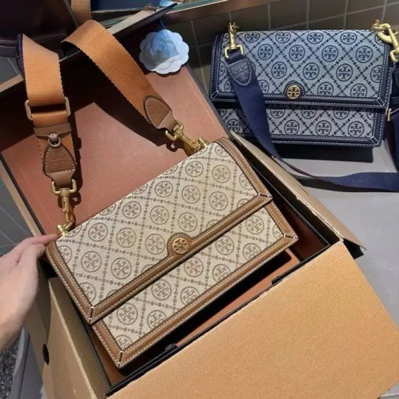 Tori Burch T Monogram Jacquard Crossbody Bag With OriginalBox 2 SlingBelt - Image 3