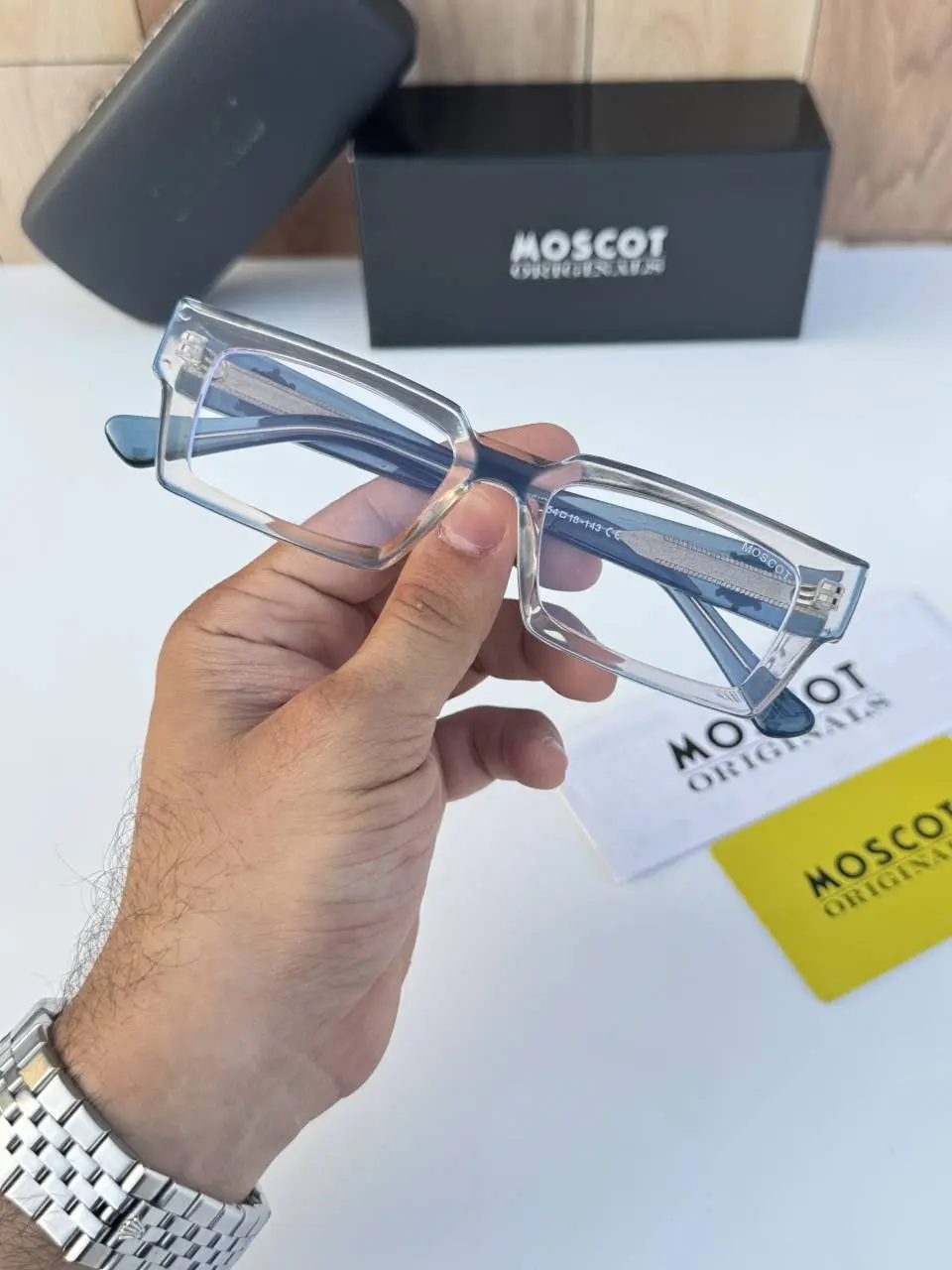 Moscot 1158 peach blue plano - Image 4