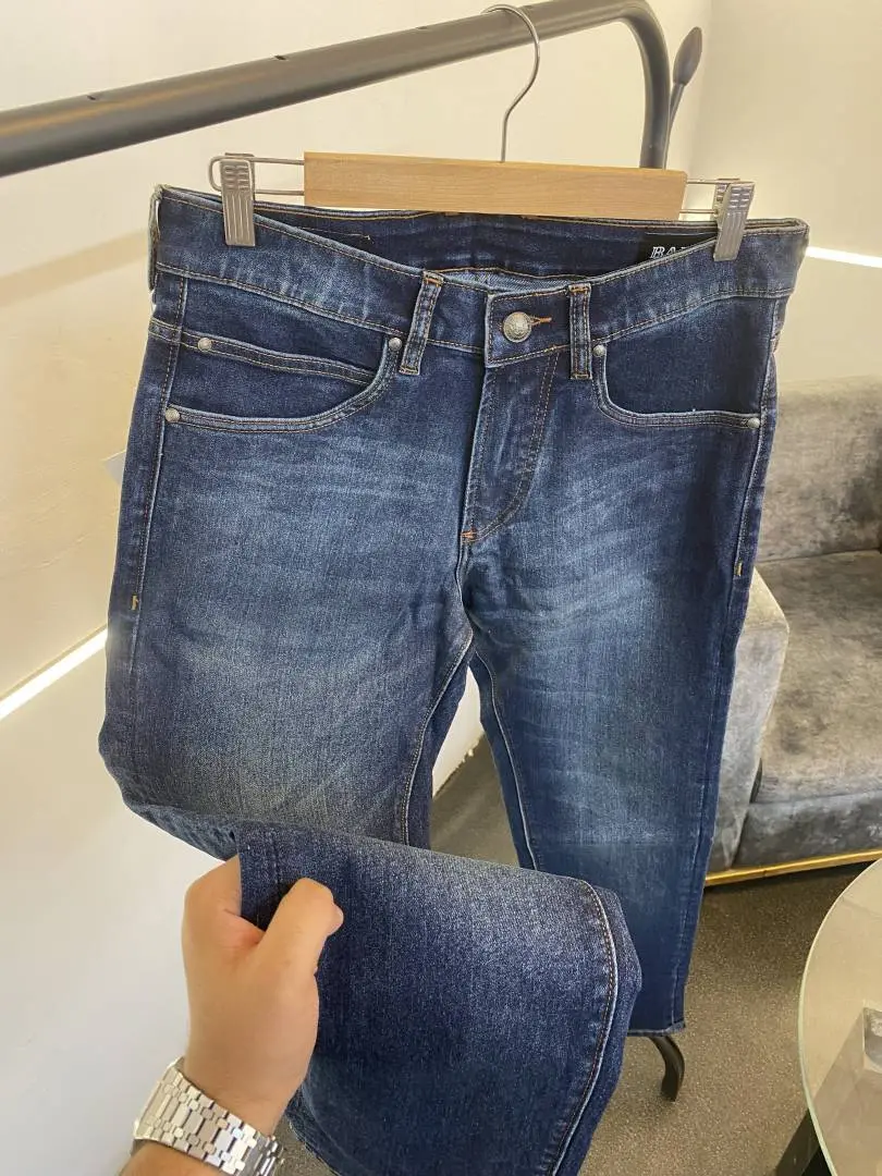 Balmain embroidery logo dark blue imported box pack hyperflex denim - Image 3