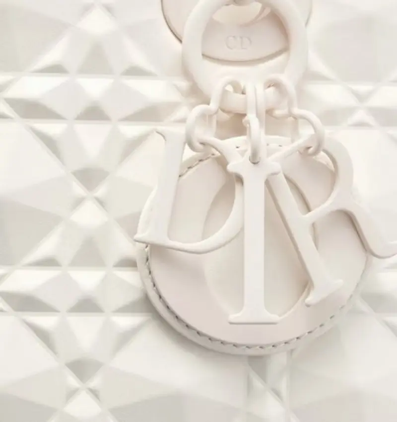 Dior Lady My ABC Bag With OG Box With Dust Bag & Extra Shoulder Strap (White 3D-209) - Image 7