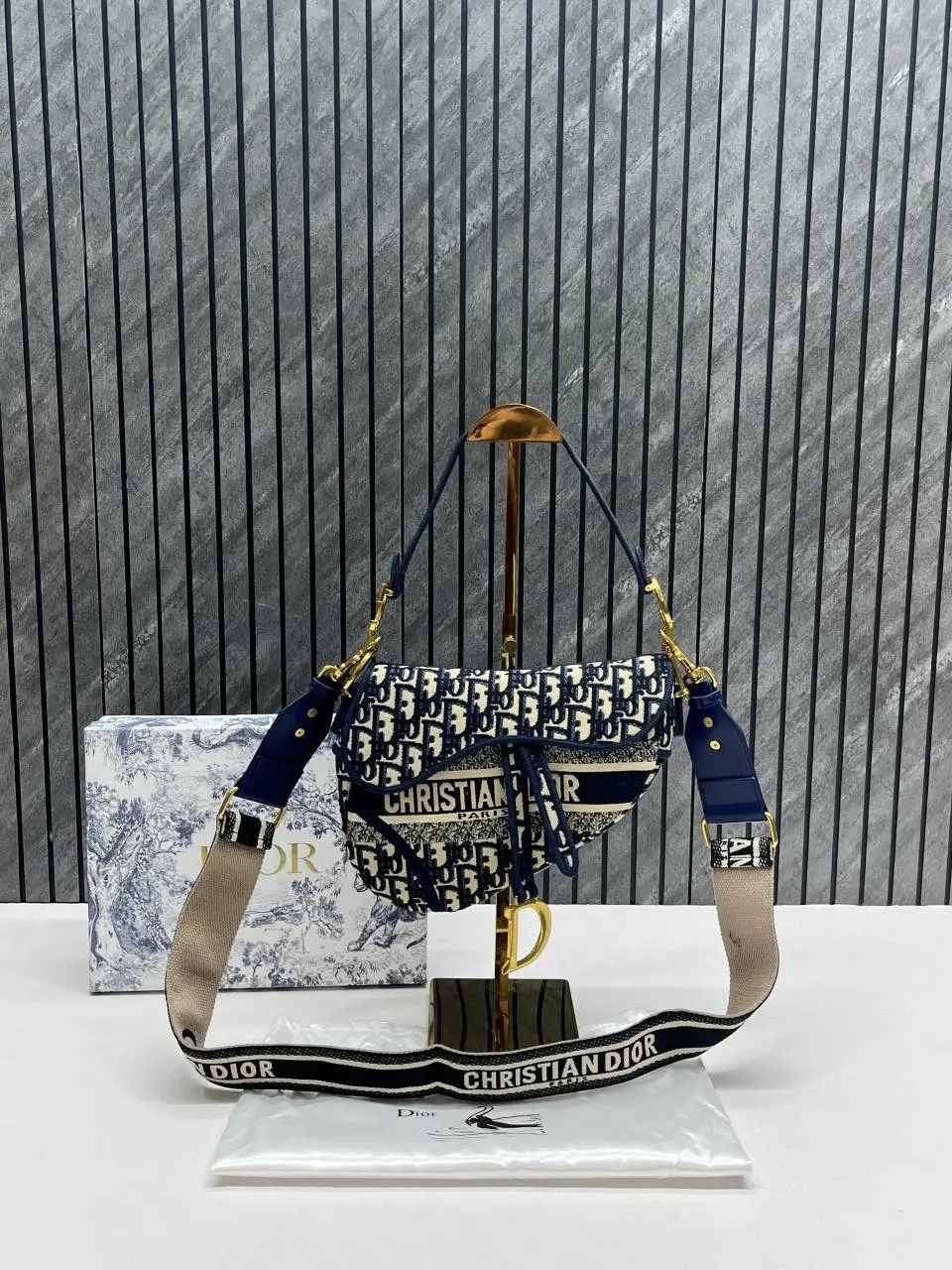 Dior Saddle Oblique Blue Monogram With OriginalBox