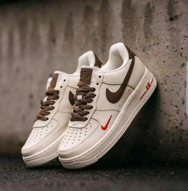 Nike Airforce 1 Mini Red Swoosh Coffee Milk 5057 - Image 2