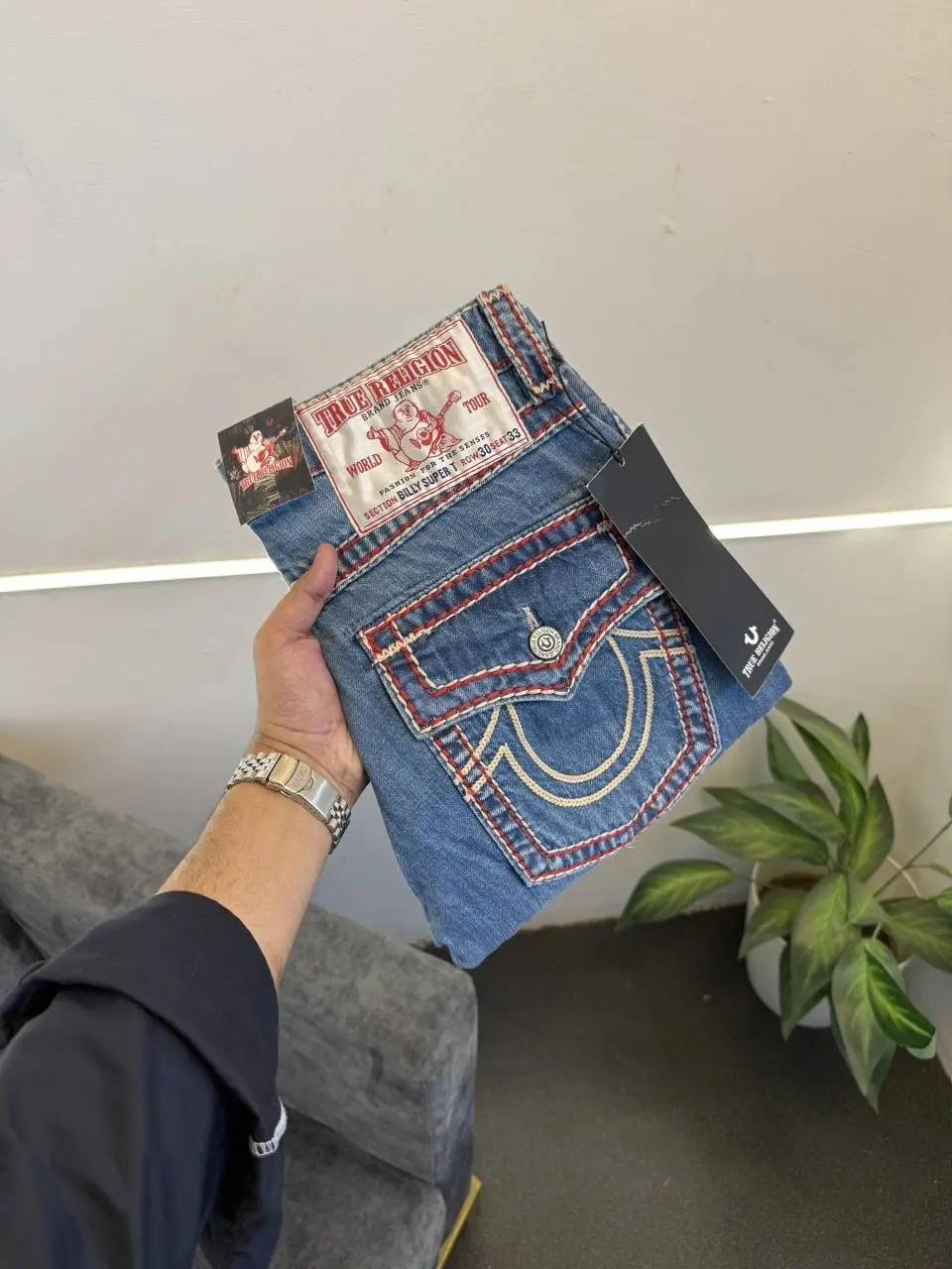 True religion imported straight fit hyperflex denim carbon blue - Image 4