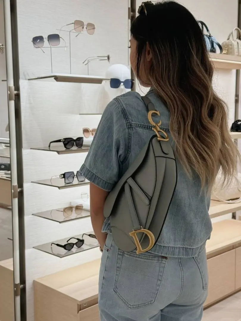 Dior CB Saddle With OriginalBox CarryBag Gray Leather - Image 2