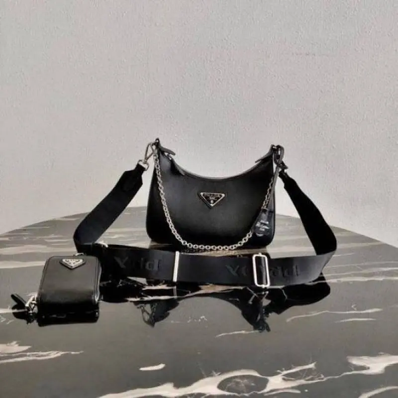 Prada Re-Edition Leather Black-Silver With OriginalBox - Image 6