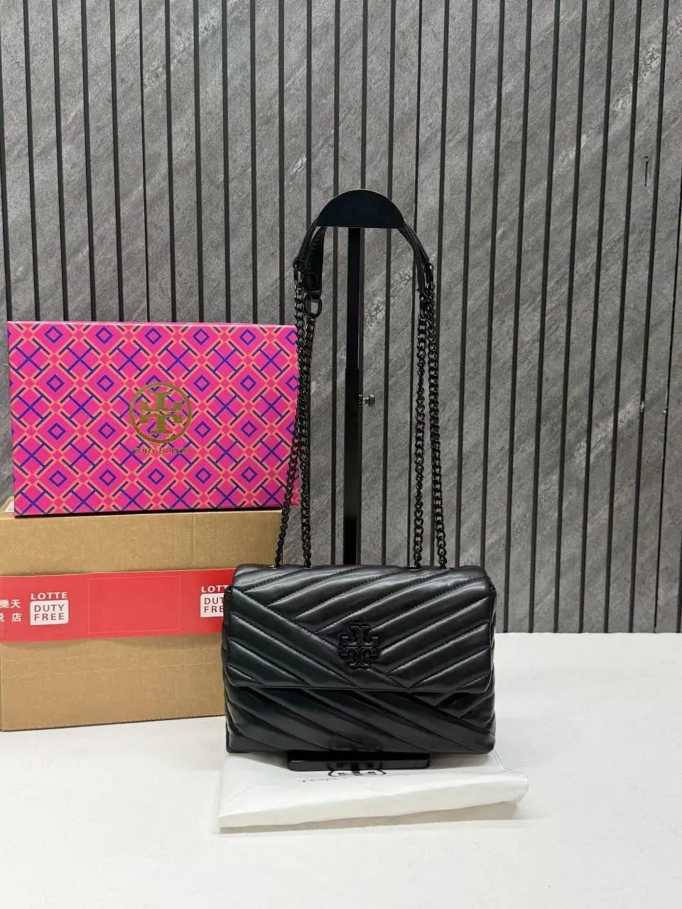 Tory Burcch All Black Kira Small Convertible Quilted Shoulder Bag With Double Box OG Packing - Image 2