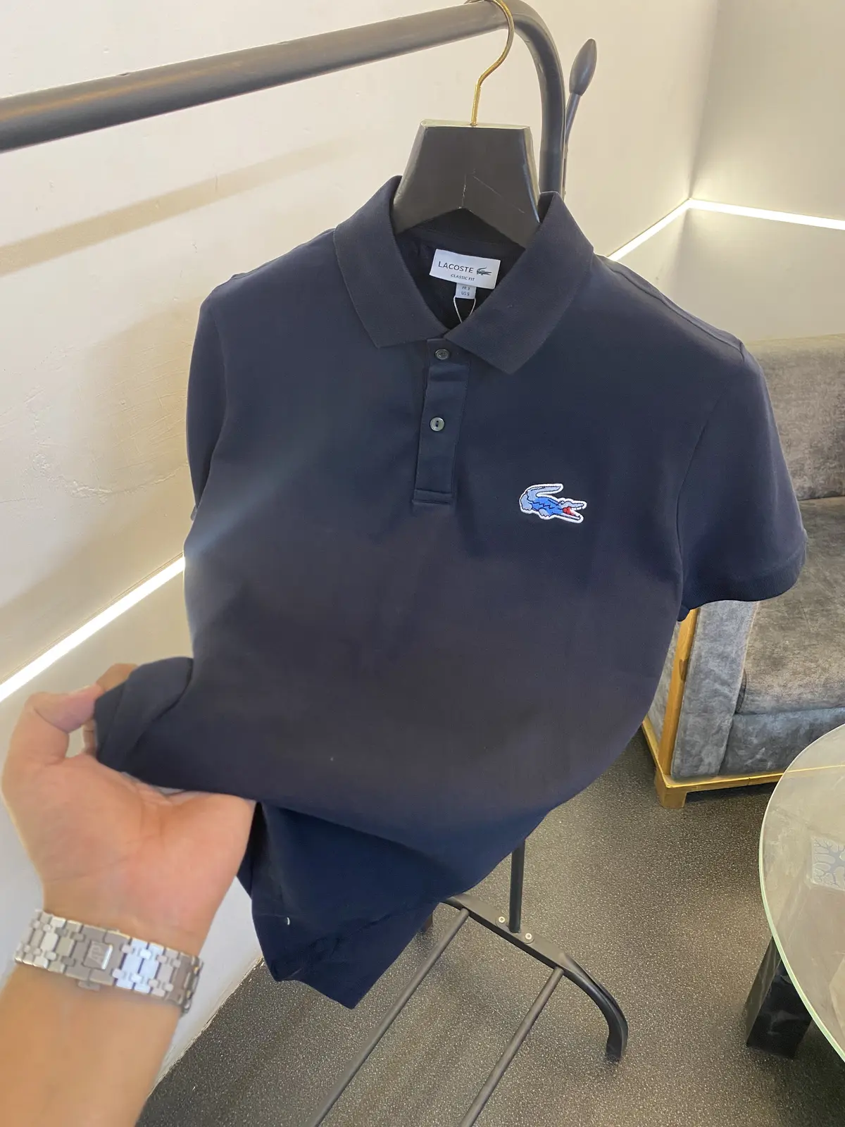 Lacoste Imported quality polo tshirt navy blue sale - Image 2