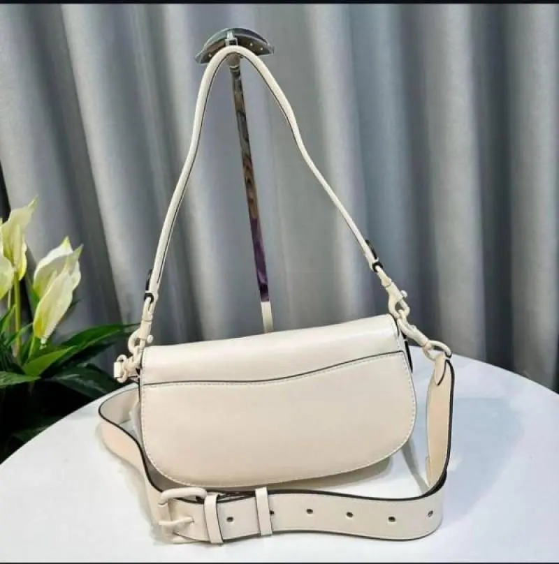Coach1005 Emmy Saddle Premium Crossbody Shoulder Bag With OG Double Box & Dust Bag (White - 1005) - Image 4