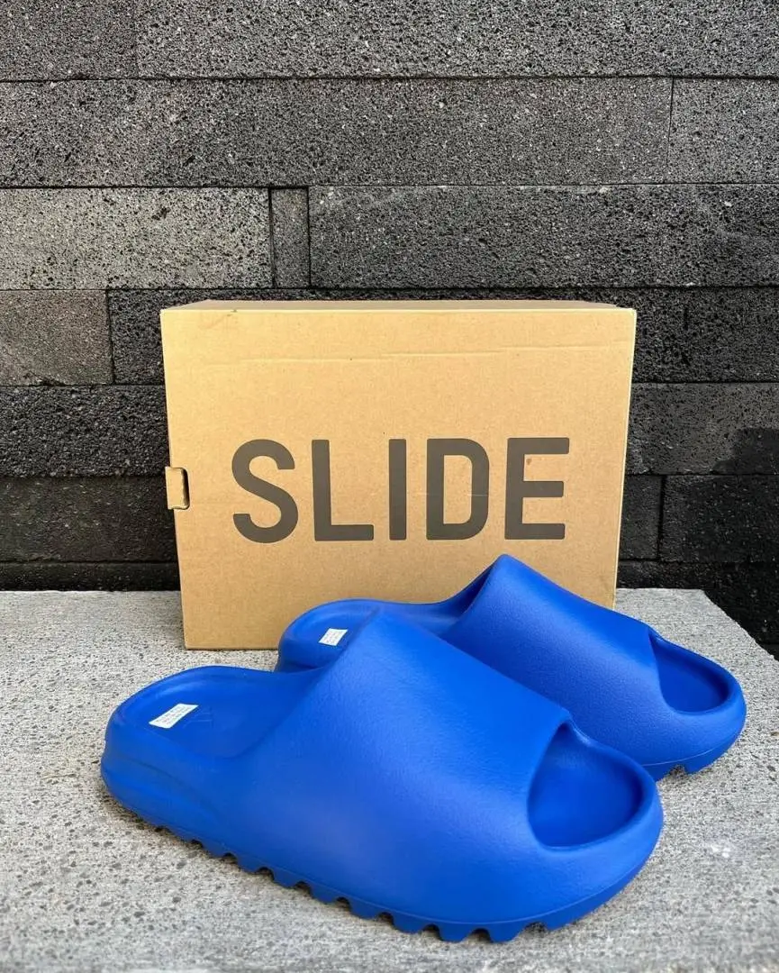 Adidas Yeezy Slide Azure Blue UA Quality With Tag Butter Papar Og Box. - Image 3