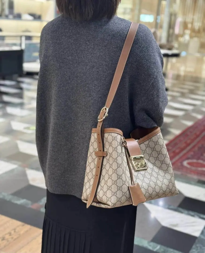 Gucci GG Padlock Supreme Premium Shoulder Bag With Dust Bag (Brown - 1149) - Image 6