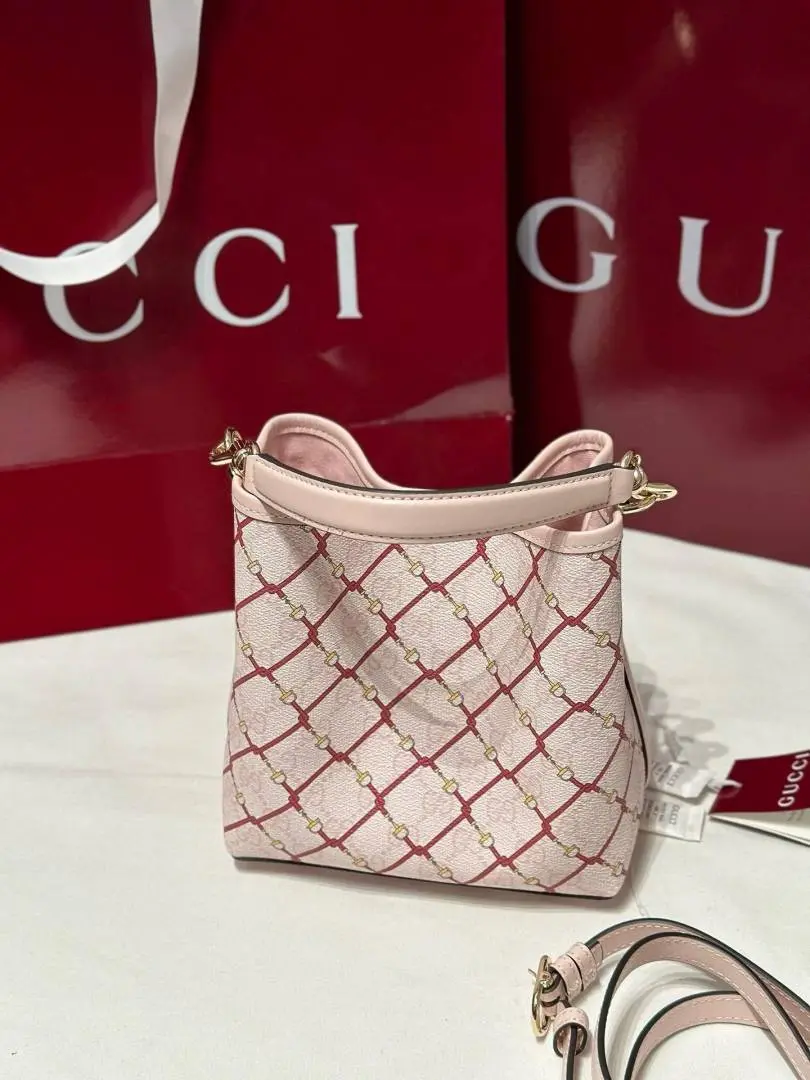 Gucci GG Emblem Premium Bucket Bag With OG Box & Dust Bag (Pink - 1251) - Image 5