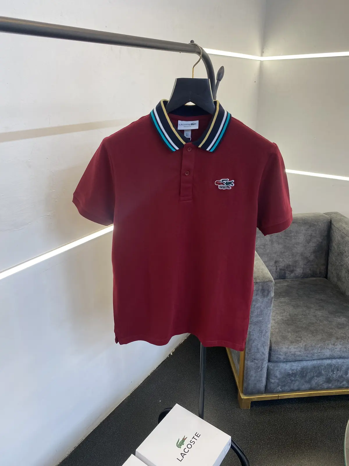 Lacoste imported box pack polo tshirt maroon