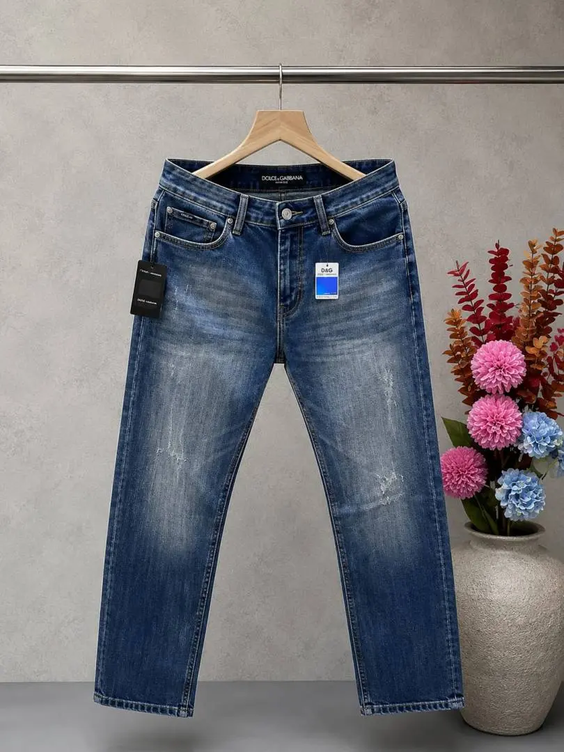 Dolce and Gabban a Green Shade Premium Imported Stretchable Lycra Fabric Straight Fit Denim with Emboss Logo Sale Offer 3496