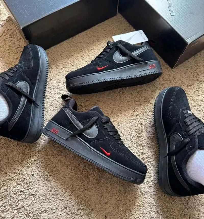 Nike Airforce 1 Low Multi Swoosh Black Crimson 1208 - Image 6