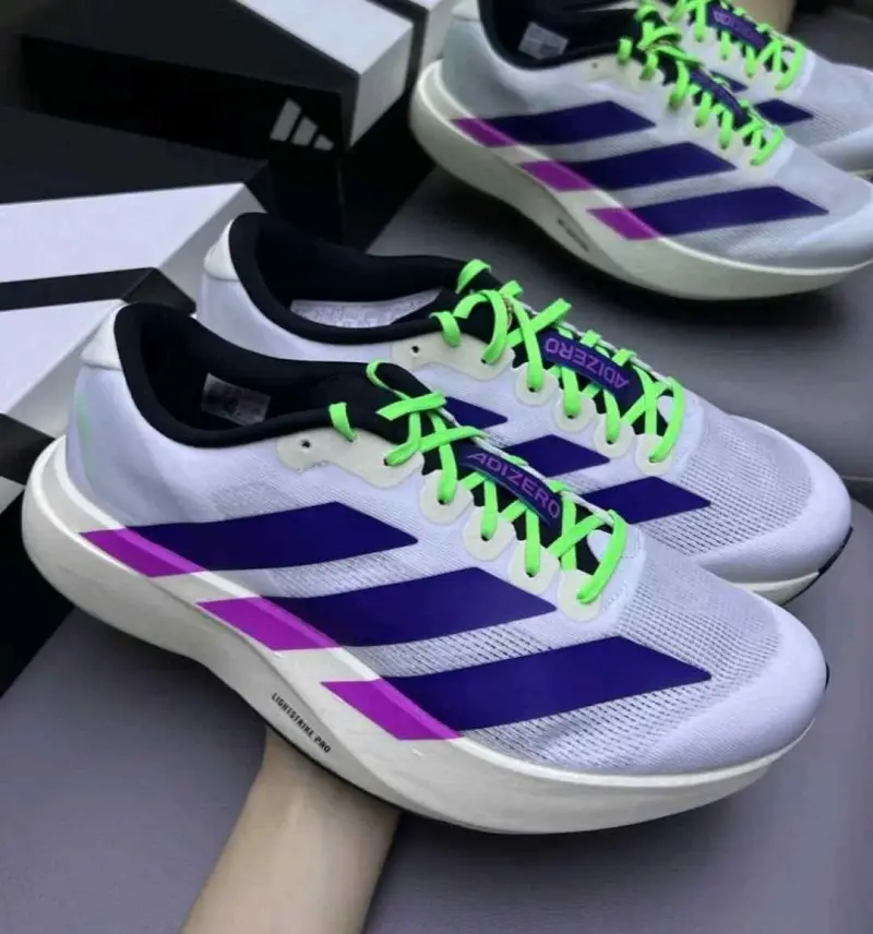 Adidas AdiZero Evo SL White Purple Lime Burst - Image 3