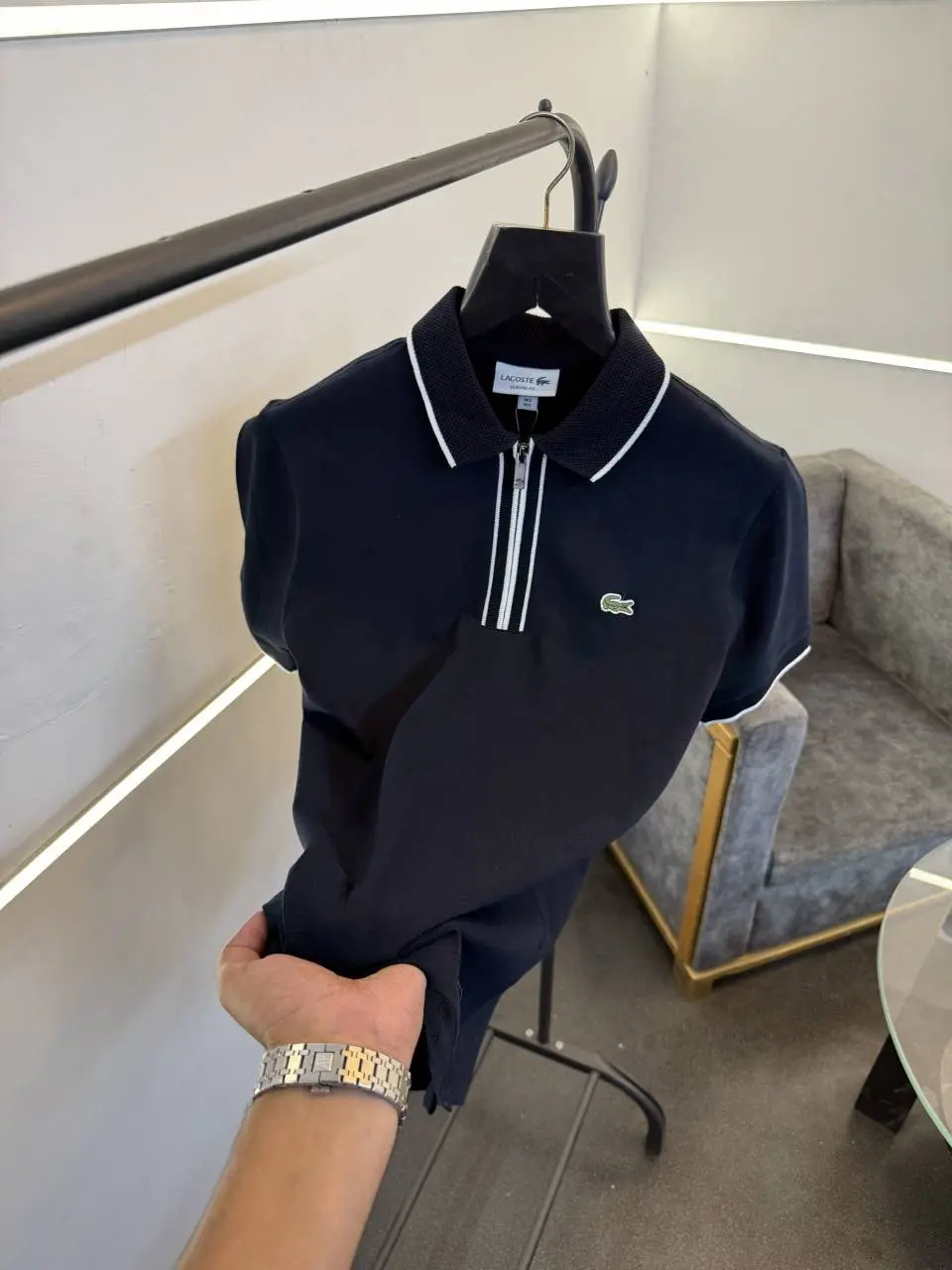 Lacoste navy blue imported polo tshirt - Image 2