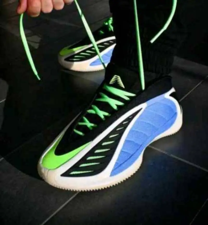Adidas Anthony Edwards 2 Fusion Blue Zero Metallic Lime Burst - Image 2