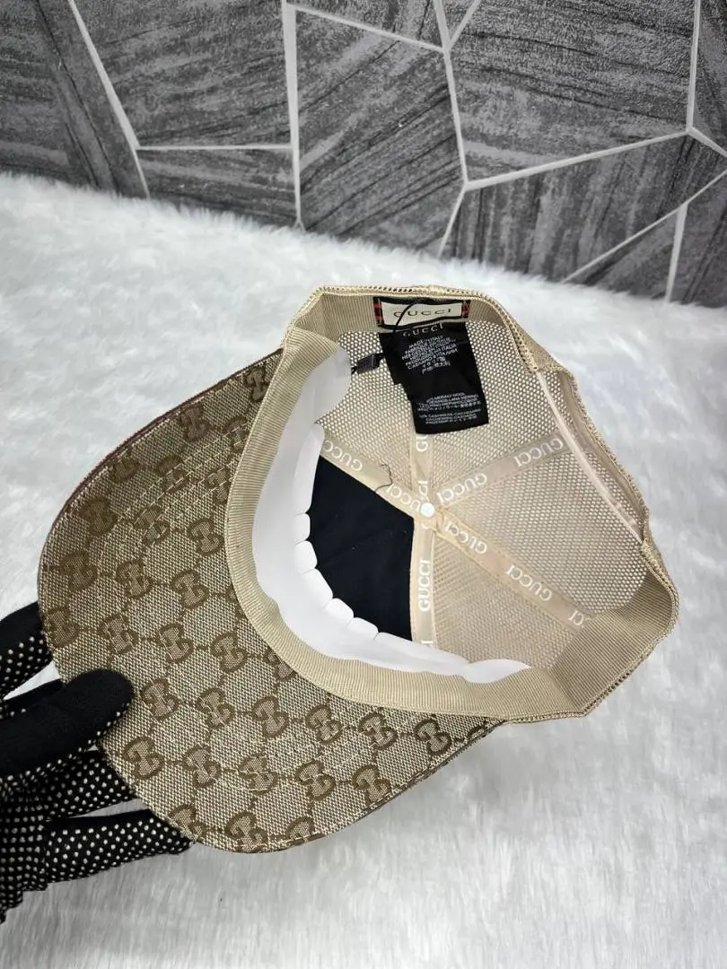 Gucci GG Small Side Logo Stripes Premium Net Unisex Cap With Safety Box - Image 4