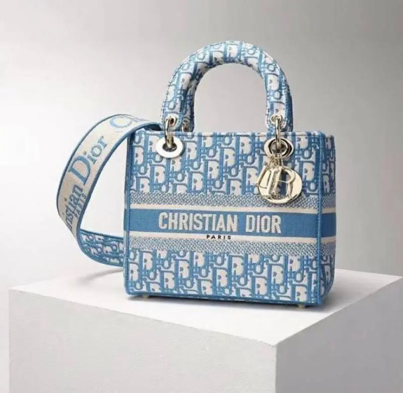 Dior Lady Dlite SkyBlue 8825 Handbag With OriginalBox & DustCover
